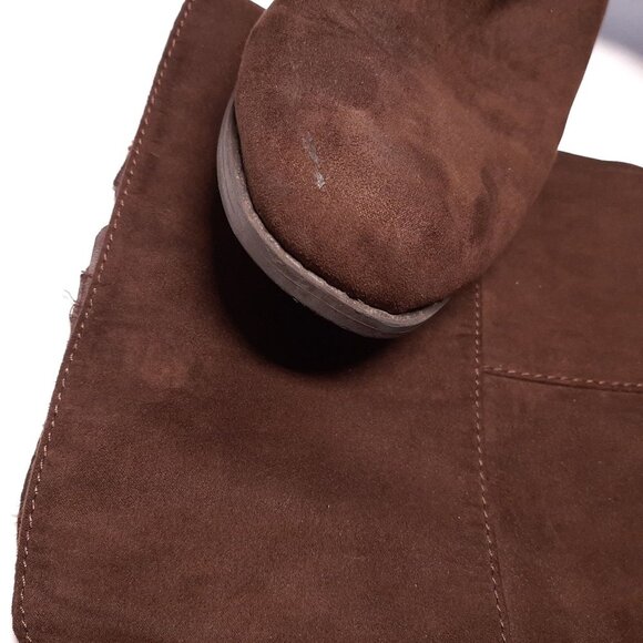 American Eagle By Payless Faux Suede Riding Boots Stars Studded Western Brown - Picture 9 of 11